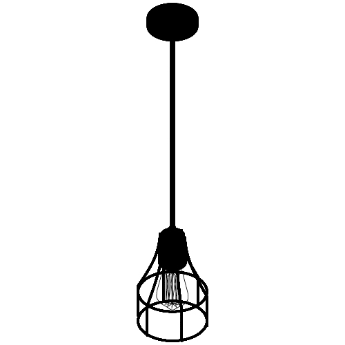 Colgante jaula botella mini 1 luz E27 diámetro 13cm negro